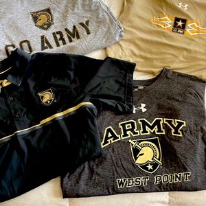 Lot 4 Men’s West Point Army Shirts Large L Under Armour Nike